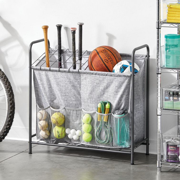 mDesign Sports Equipment Organizer Bin Rack Front Pockets Wayfair